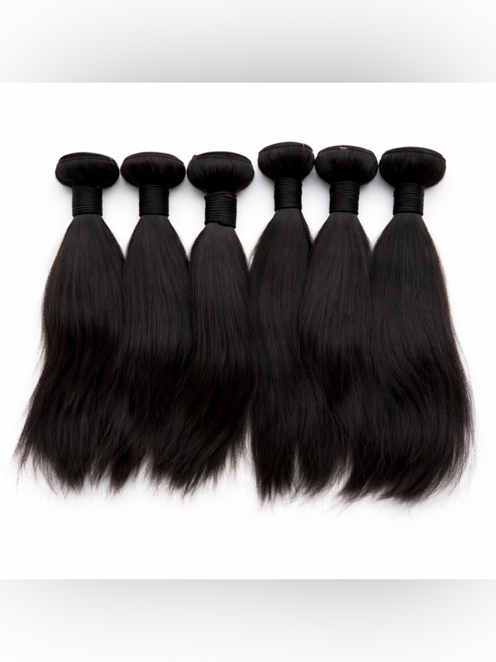 Human hair Blend 10 In & 12 In Bundle Lot Black Straight Hair